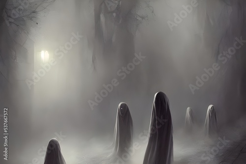 Tablou canvas The ghosts are haunting and scary