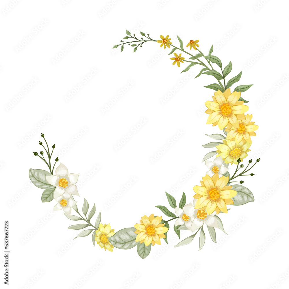 Yellow Watercolor Flower Arrangement