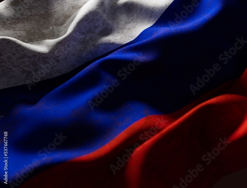 Faded Russian Flag Flapping in the wind