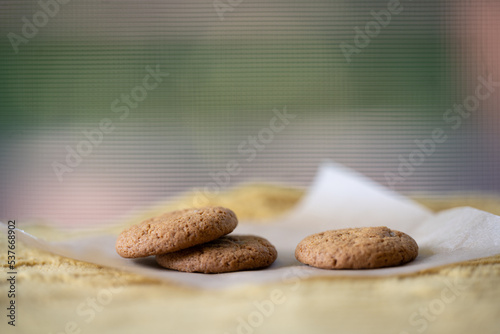 Fresh cookies in front of window