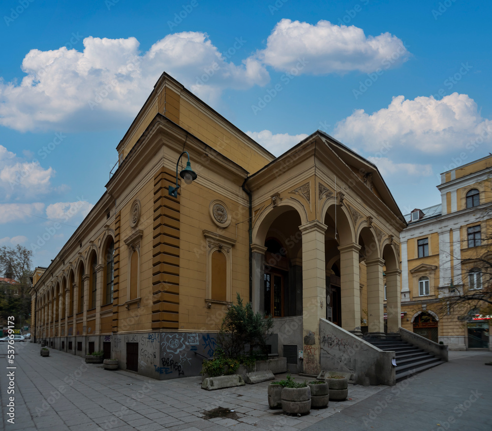 Churches of sarajevo with blue sky and clouds