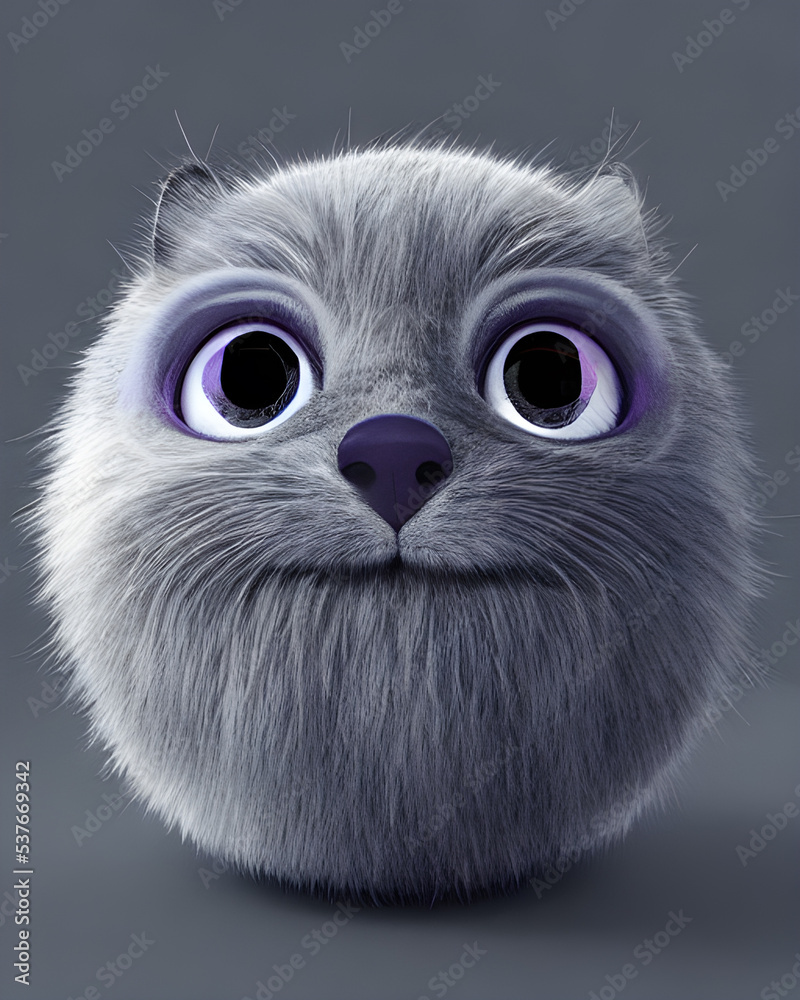 Illustration of Fur Ball with cute eyes Illustration of Fur Ball with cute eyes