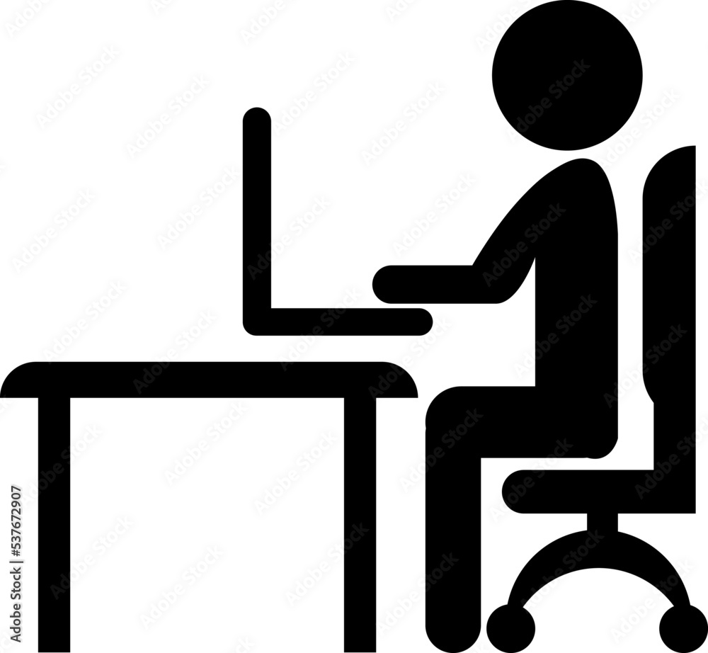Flat computer work pictogram icon isolated on white background Flat computer work pictogram icon isolated on white background