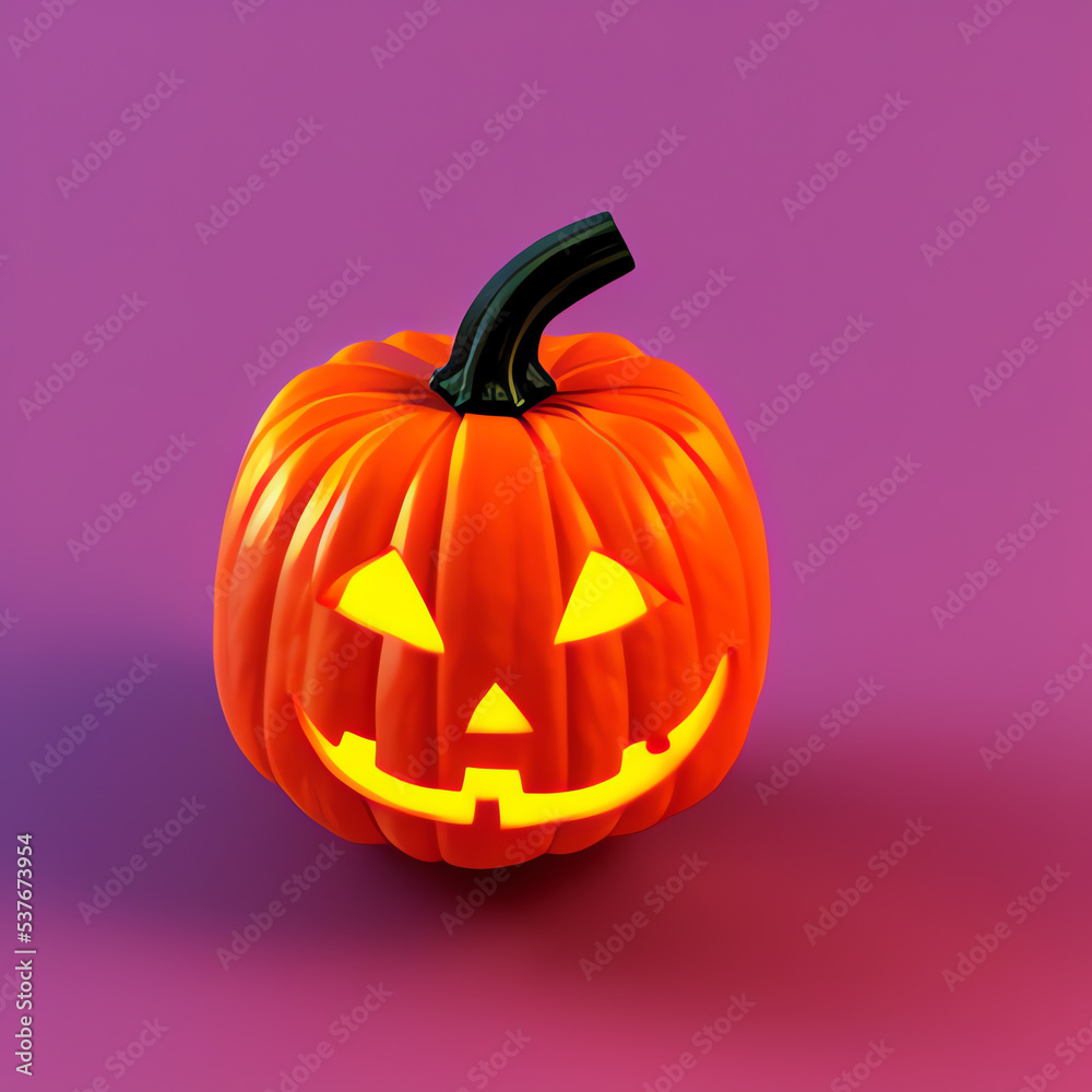 A spooky halloween pumpkin, simple background A spooky halloween pumpkin, simple background