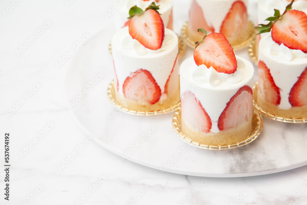 Strawberry shortcake, fresh and light Japanese dessert