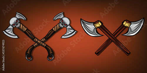two crossed axes illustration