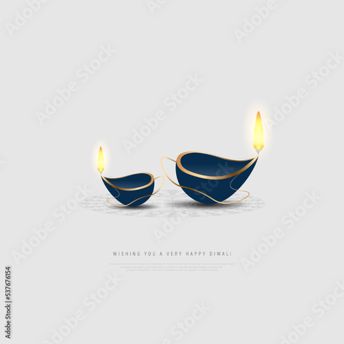 Banner for Indian festival Diwali with Diya, vector illustration