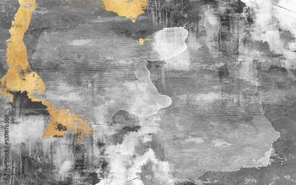 Abstract art gray and gold. Retro art, creative design projects carpet, wallpaper, wall art