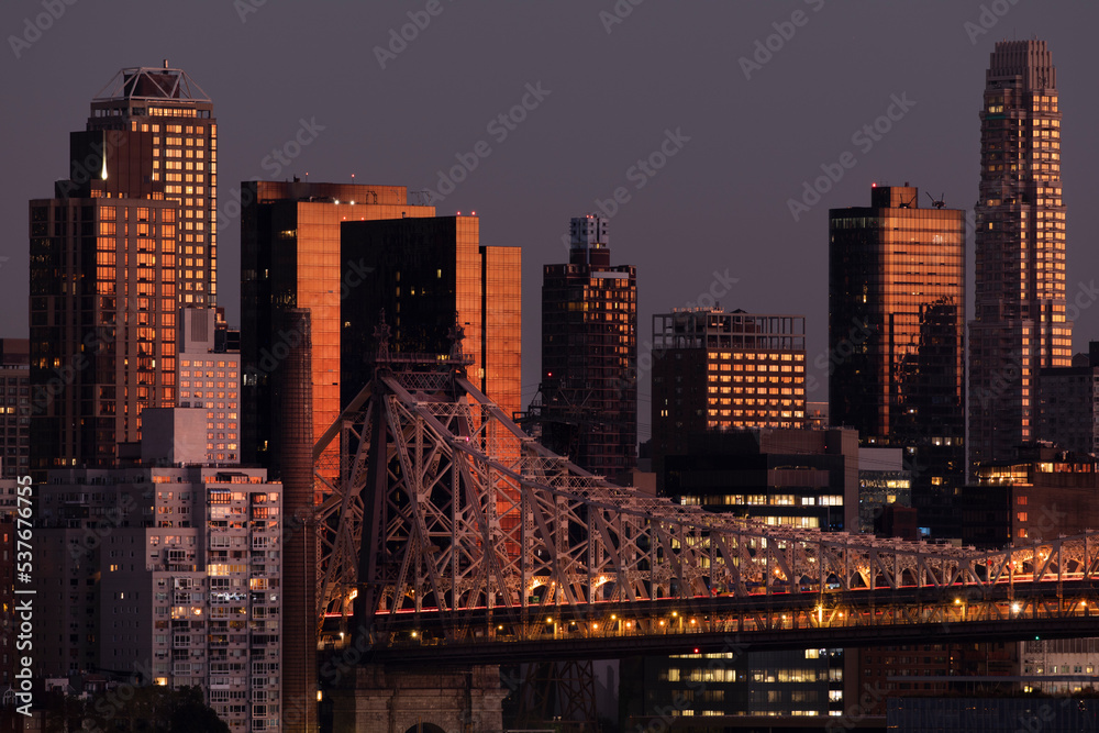 View of Manhattan Upper East Side skyline at dawn View of Manhattan Upper East Side skyline at dawn
