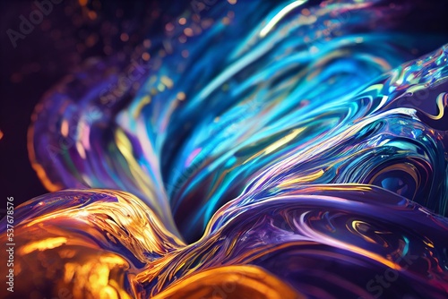 イラスト カラフル アート 流体 気体 流れ 抽象 曲線