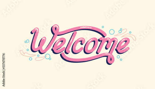 Creative welcome typography lettering concept