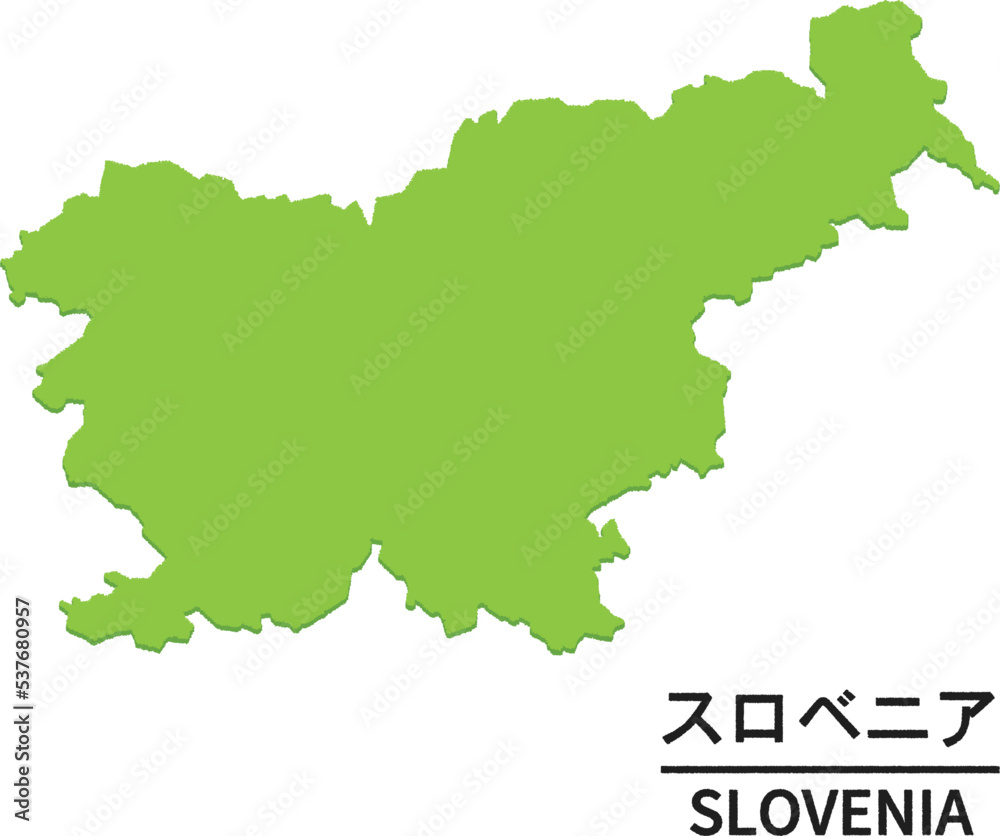 スロベニアの世界地図イラスト