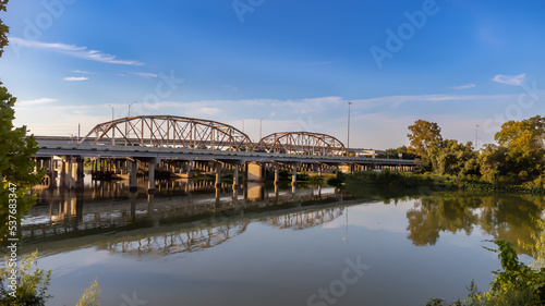 The Bevil Jarrell Memorial Bridge across the San Jacinto River in Humble, Texas.