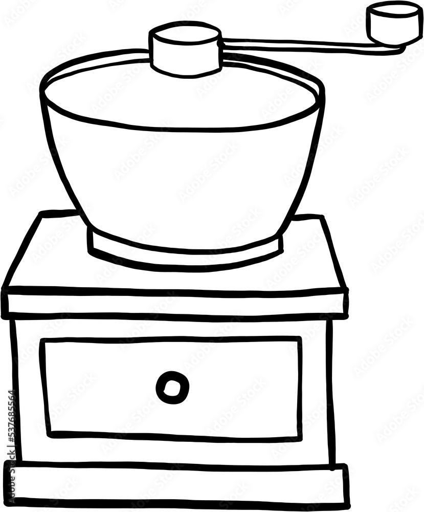 doodle freehand sketch drawing of coffee equipment. doodle freehand sketch drawing of coffee equipment.