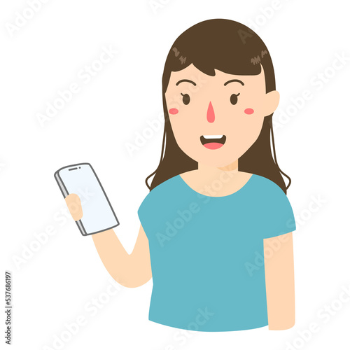 woman show cellphone with blank mockup