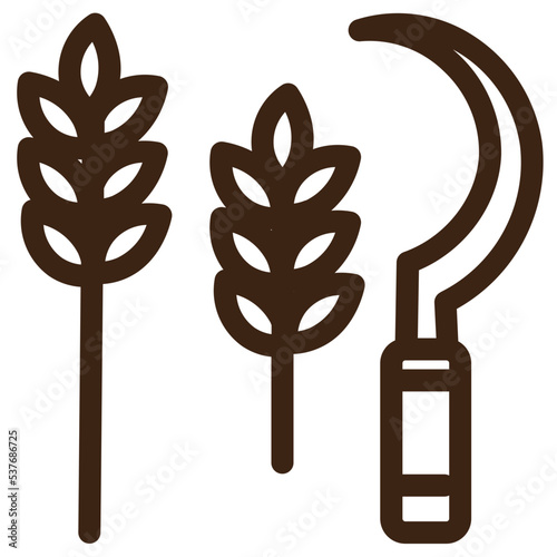 gardening sickle tools utensils outline icon