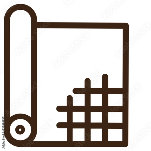 roll fiber glass construction outline icon