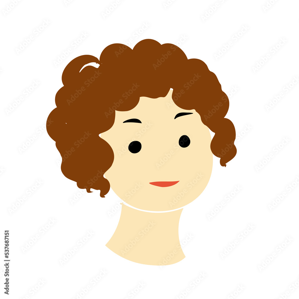 Young girl avatar icon. Vector illustration Young girl avatar icon. Vector illustration