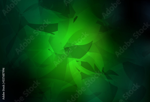 Dark Green vector pattern with random polygonals.