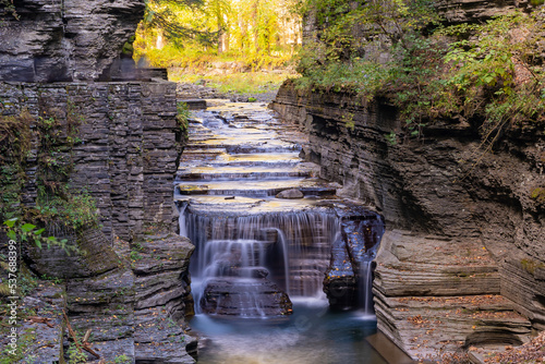 Late afternoon autumn - fall photo of Robert H. Treman State Park near Ithaca NY, Tompkins County New York.
 photo