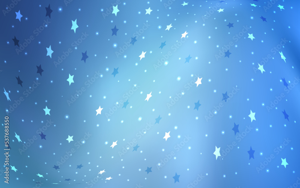 Light BLUE vector pattern with christmas stars. Light BLUE vector pattern with christmas stars.