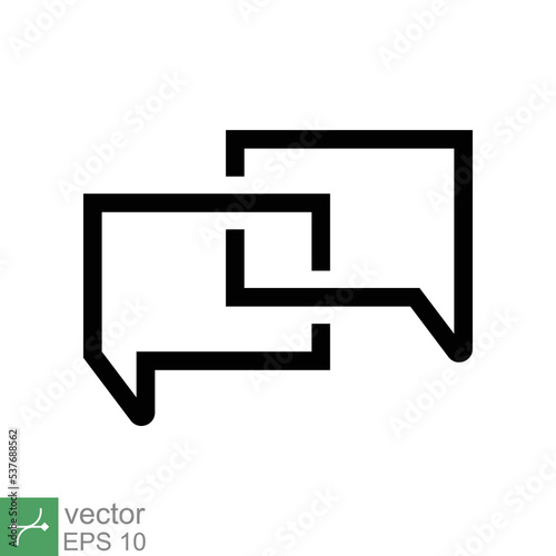 Bubble speech icon. Simple outline style. Communicate, cloud, ballon, bubble, conversation, dialogue, communication concept. Line vector illustration isolated on white background. EPS 10.