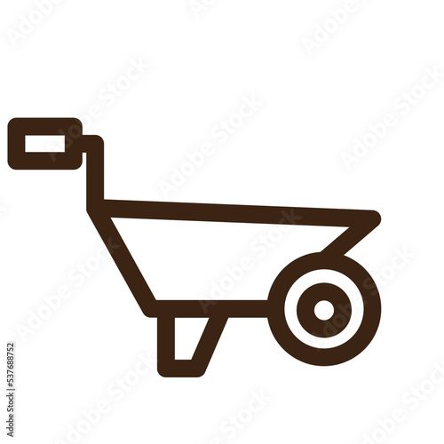 wheelbarrow work builder outline icon