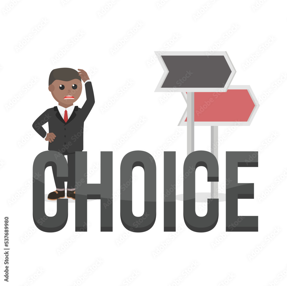business african choice design character cartoon with text business african choice design character cartoon with text