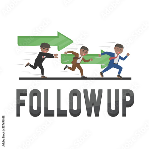 business african follow up design character with text