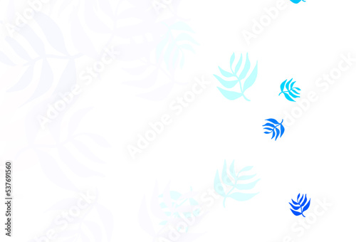 Fototapeta Naklejka Na Ścianę i Meble -  Light BLUE vector doodle layout with leaves.