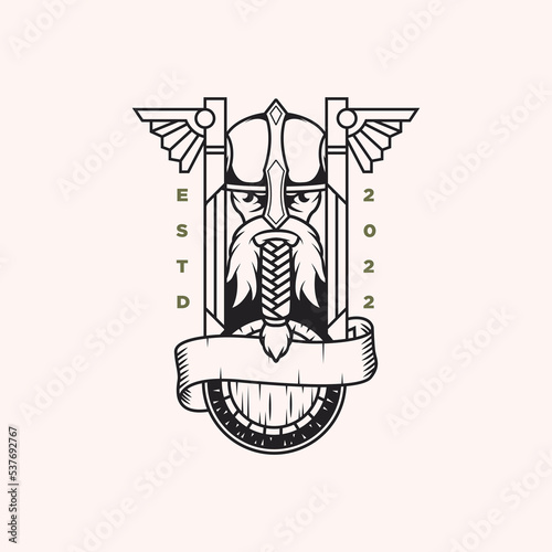 viking logo template inspiration. vector