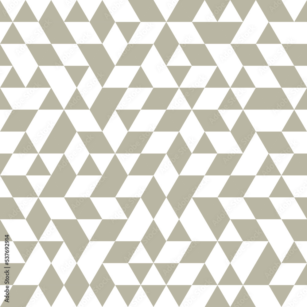 Geometric vector pattern with beige and white triangles. Geometric modern ornament. Seamless abstract background Geometric vector pattern with beige and white triangles. Geometric modern ornament. Seamless abstract background