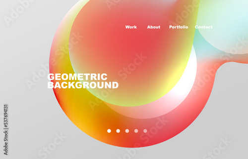 Abstract liquid background for your landing page design. Web page for website or mobile app wallpaper