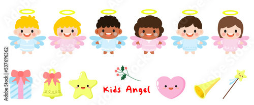 Foto Kids Angel Flat Clipart, children Angel