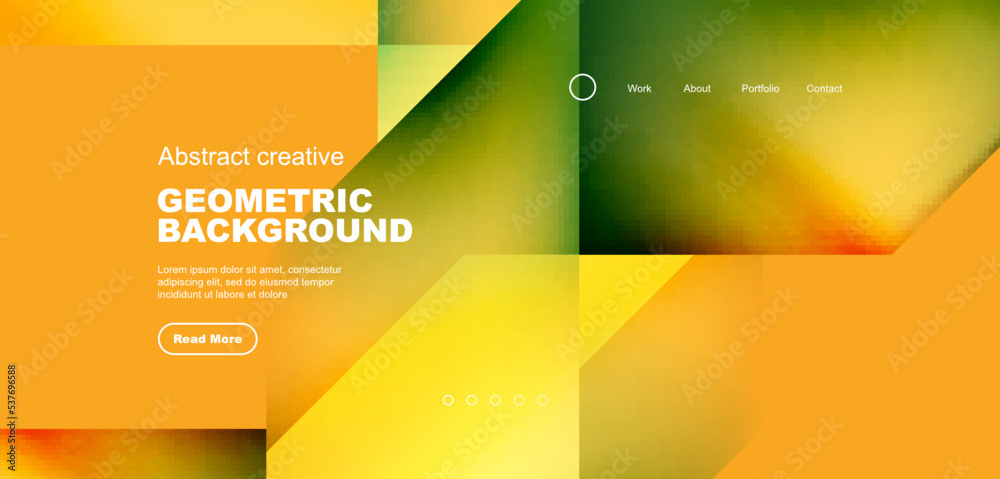 Triangles with fluid gradients, abstract landing page background. Minimal shapes composition for wallpaper, banner, background, leaflet, catalog, cover, flyer