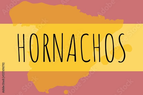 Hornachos: Illustration mit dem Namen der spanischen Stadt Hornachos photo