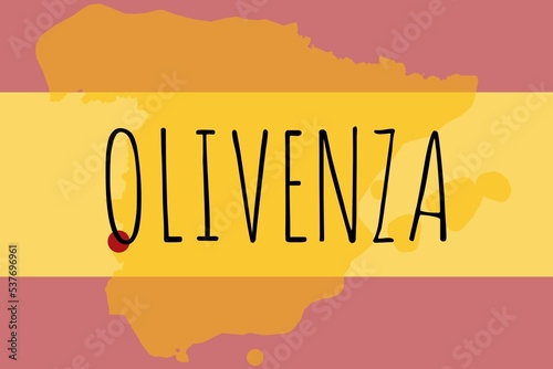 Olivenza: Illustration mit dem Namen der spanischen Stadt Olivenza photo