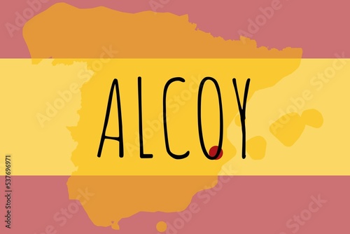 Alcoy: Illustration mit dem Namen der spanischen Stadt Alcoy photo