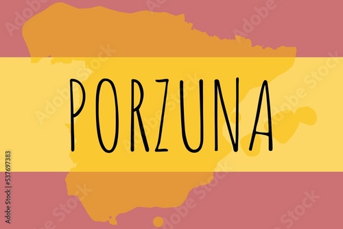 Porzuna: Illustration mit dem Namen der spanischen Stadt Porzuna photo