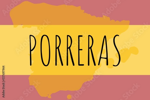 Porreras: Illustration mit dem Namen der spanischen Stadt Porreras photo