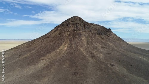 An extinct volcano in a desert area in Mongolia. Gobi.