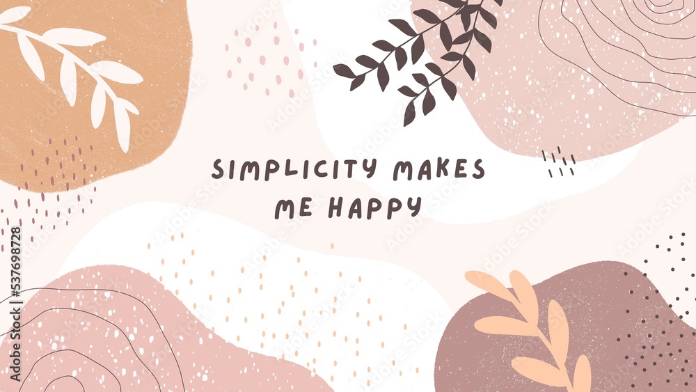 Pink Brown Cute Abstract Shape Positive Motivational Desktop Wallpaper - 1