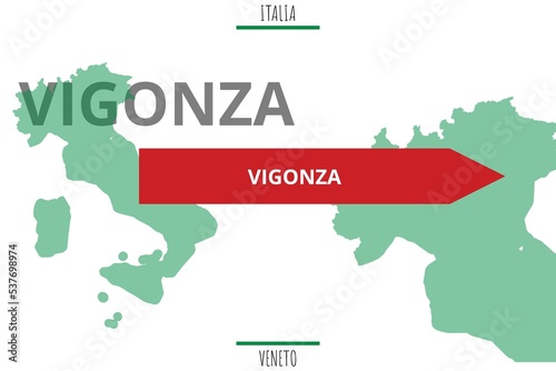 Vigonza: Illustration mit dem Namen der italienischen Stadt Vigonza photo