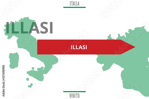 Illasi: Illustration mit dem Namen der italienischen Stadt Illasi photo