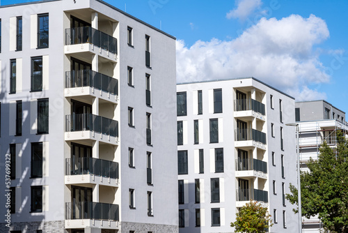 New apartment buildings in a development area in Berlin, Germany