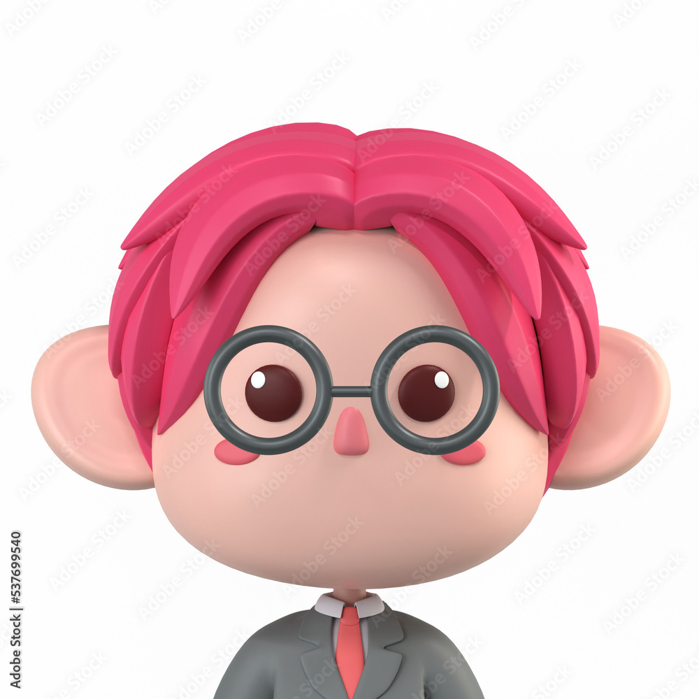 3d cute character businessman avatar