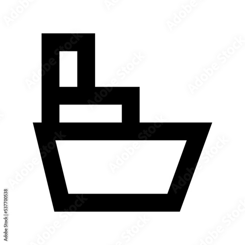 Cargo Ship Flat Vector Icon 