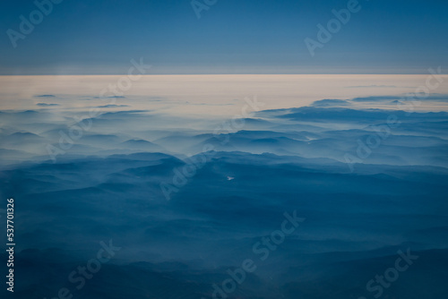 Aerial view of area around Three Fingered Jack Mountains in Oregon