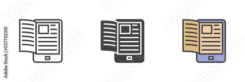 Ebook different style icon set