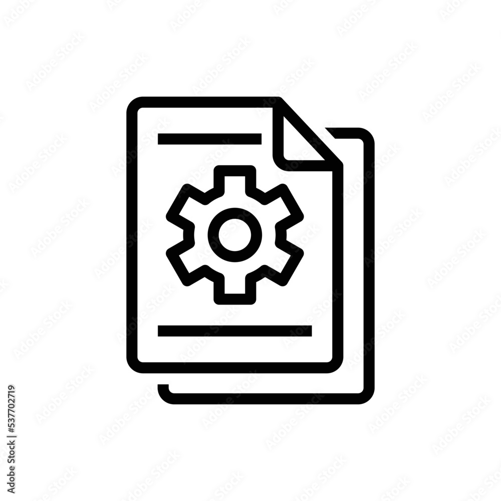Settings file icon vector graphic illustration Settings file icon vector graphic illustration